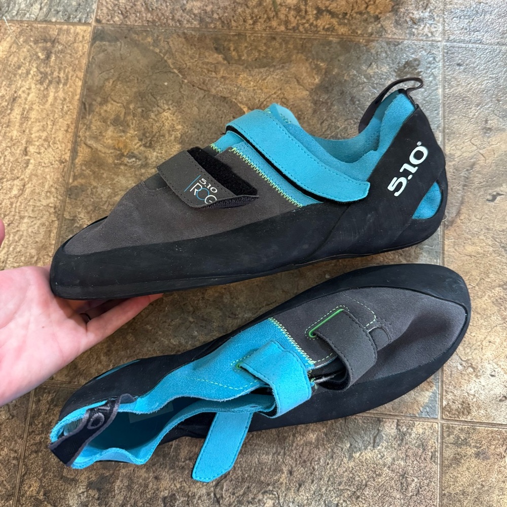 NEW 5.10 Rogue stealth rubber Velcro closure Climbing Shoes men’s 12.5
